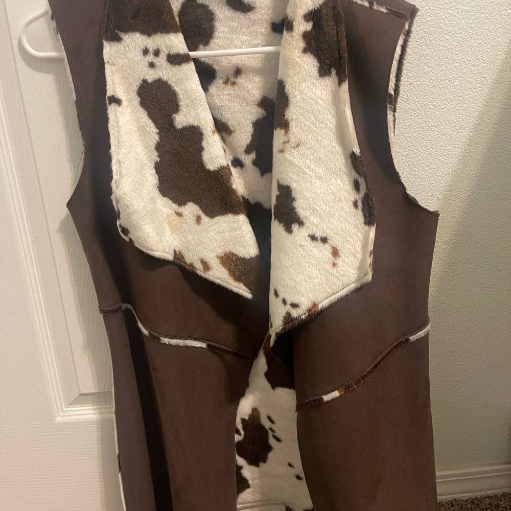 Cow Print reversable vest